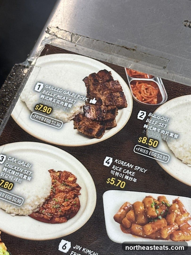 Korean Food Menu