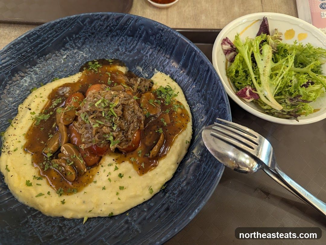 Braised Beef with Polenta and Side Salad