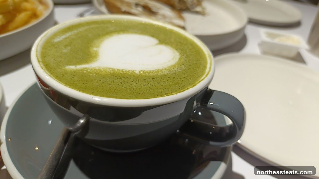 Matcha Latte with Heart Art