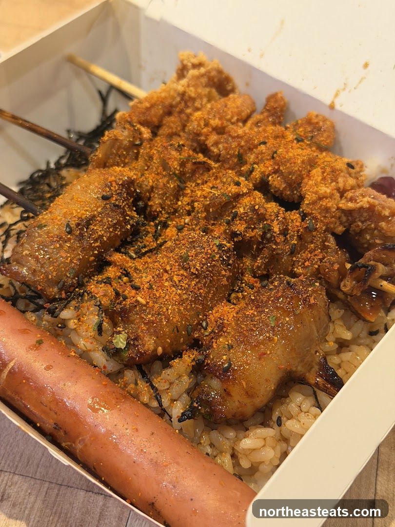 Skewers and Sausage Rice Box
