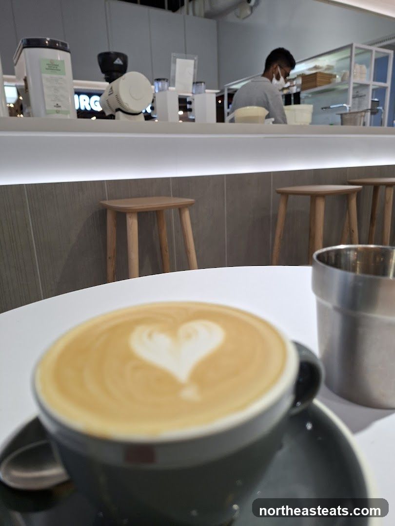 Latte art in a coffee cup