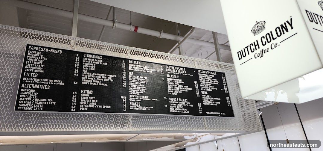 Dutch Colony Coffee Co. Menu
