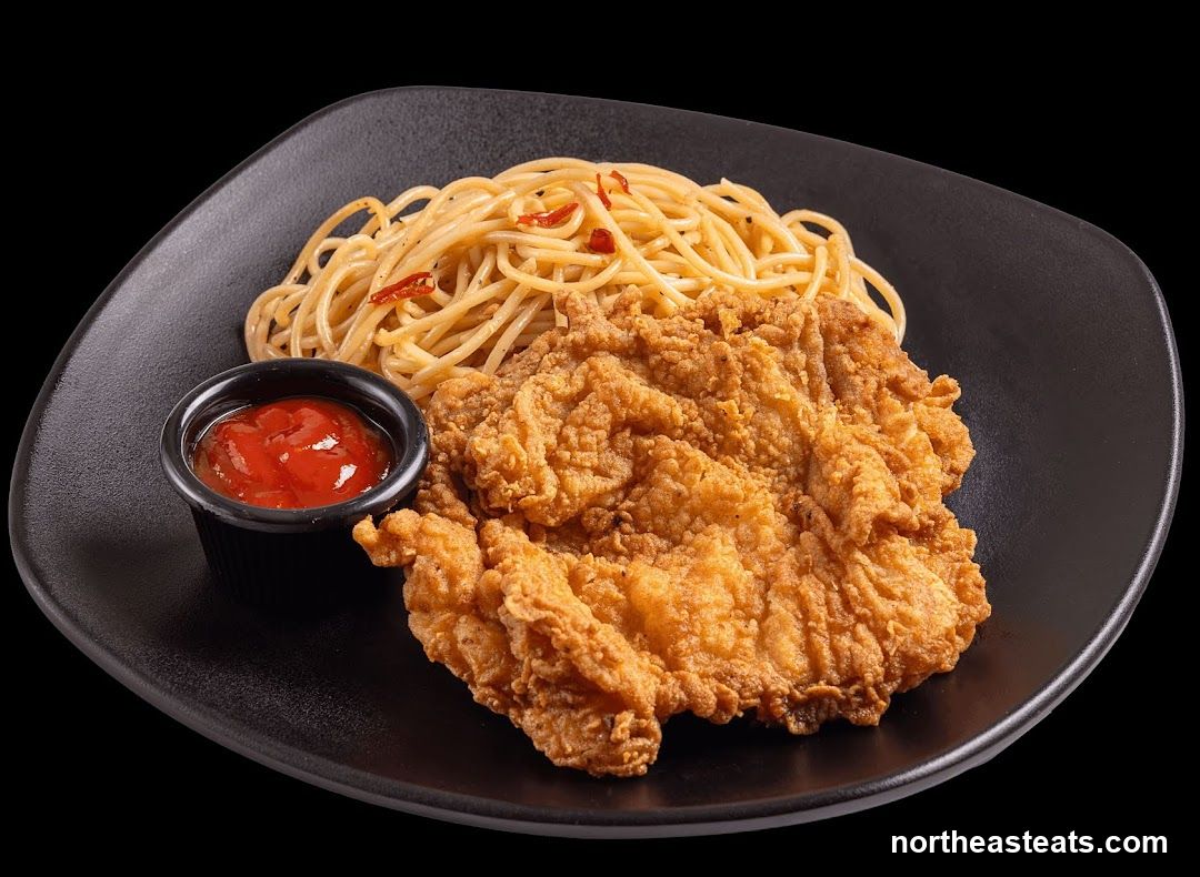 Fried Chicken with Spaghetti