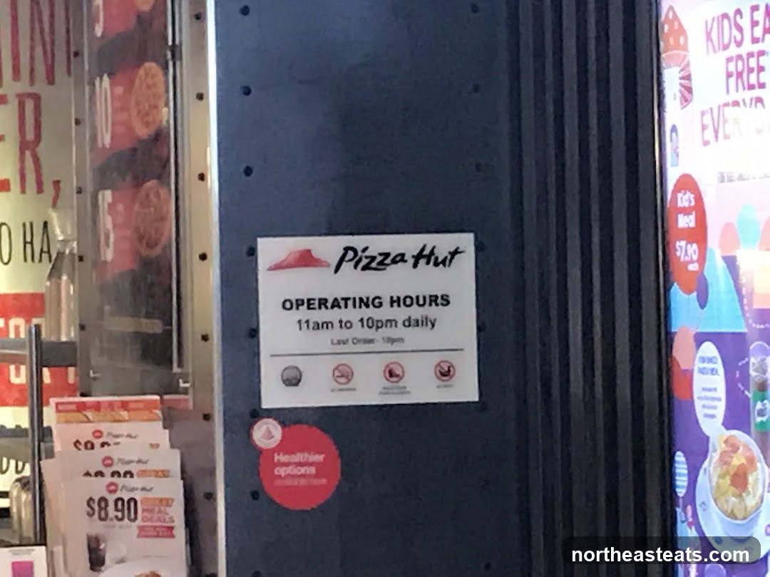 Pizza Hut Operating Hours Sign