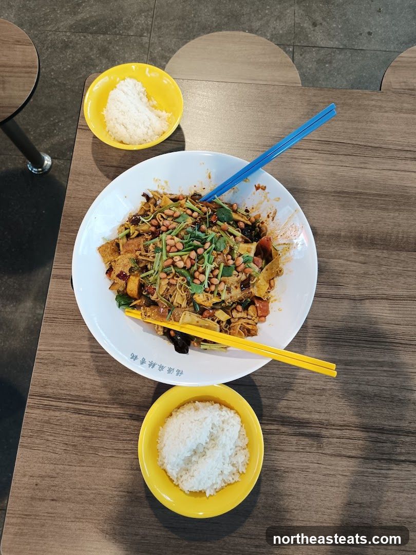 Spicy Noodle Dish with Rice