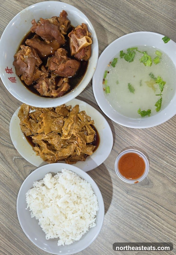 Braised Pork Knuckles with Rice and Soup