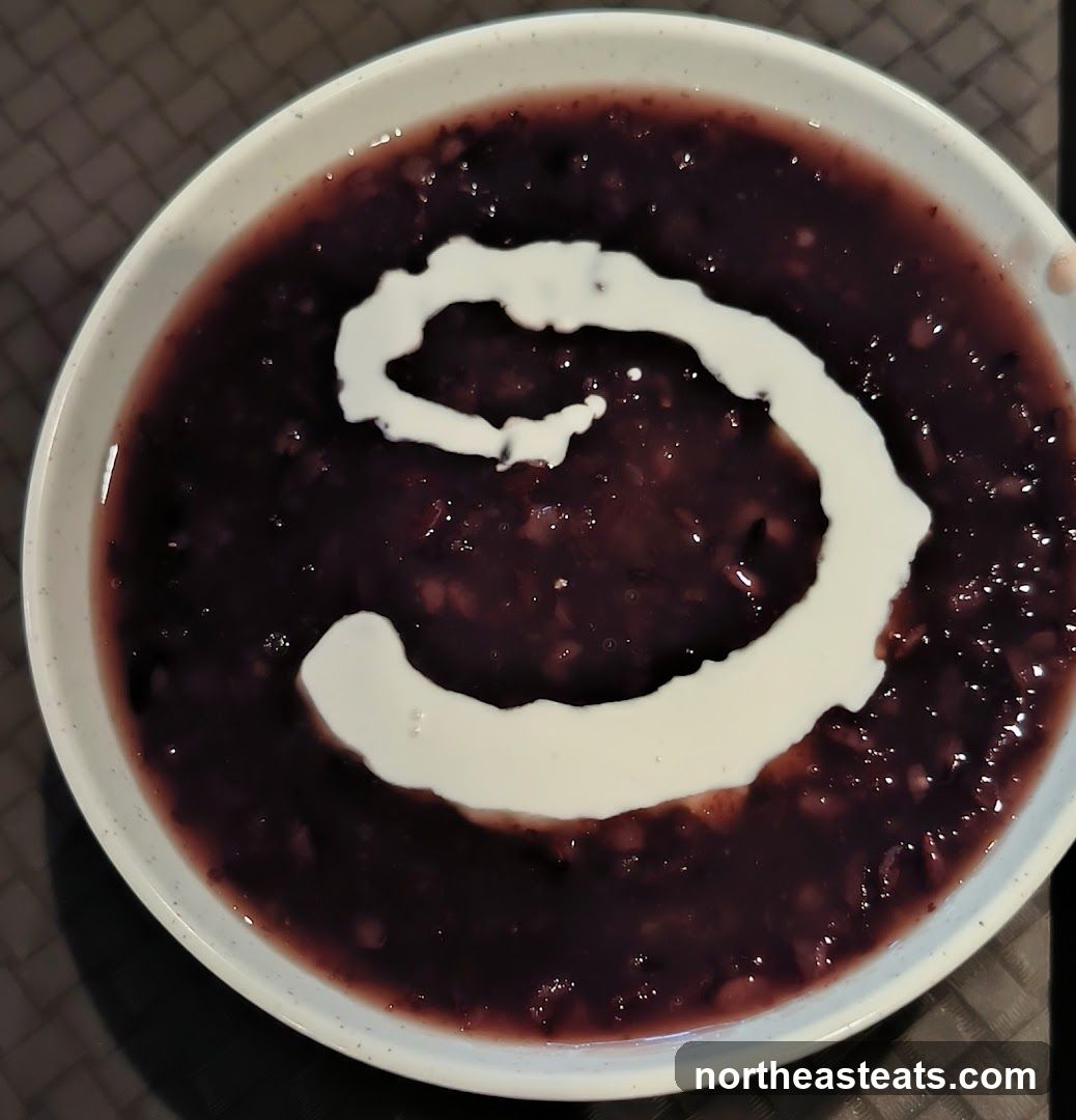 Black Rice Pudding with Cream