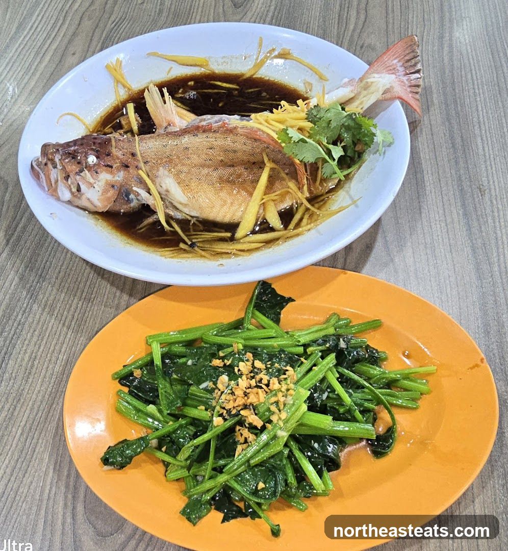 Steamed Fish and Stir-fried Greens