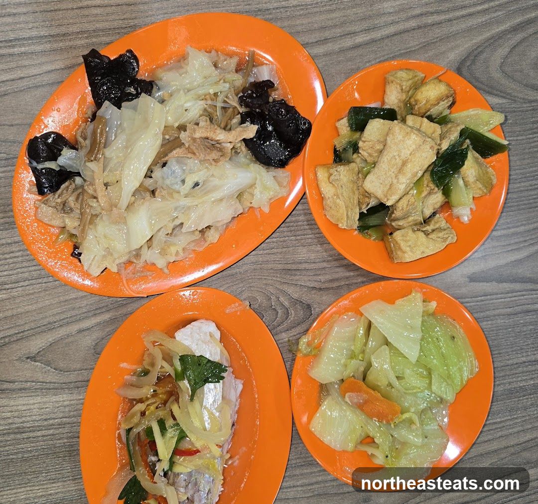 Four Plates of Food