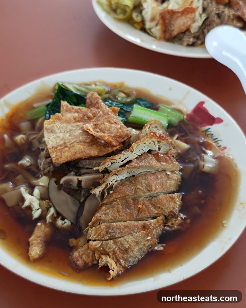 Noodle Dish with Tofu Skin and Vegetables