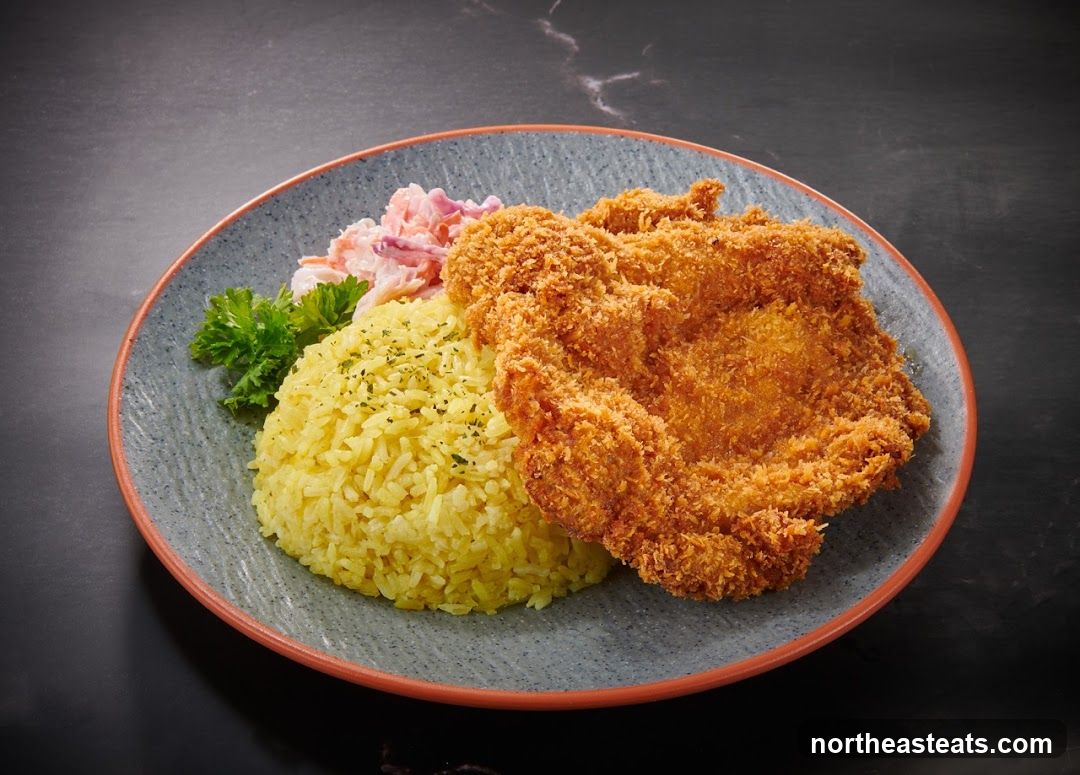 Crispy Chicken with Rice and Coleslaw