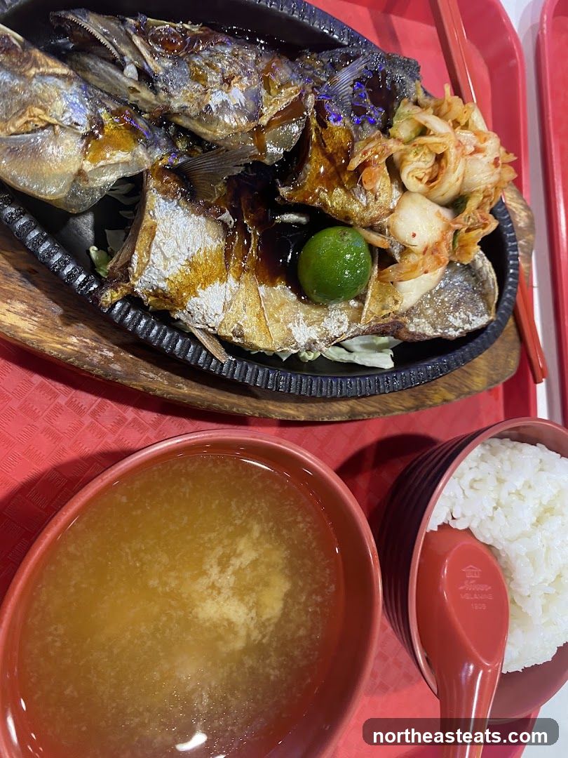 Sizzling Fish with Side Dishes