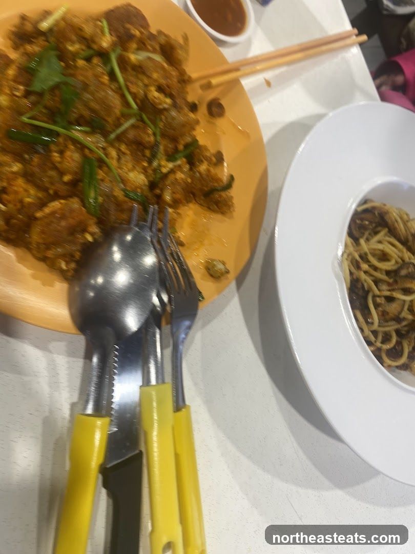 Oyster Omelette and Noodles