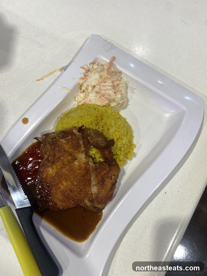 Chicken with Rice and Coleslaw