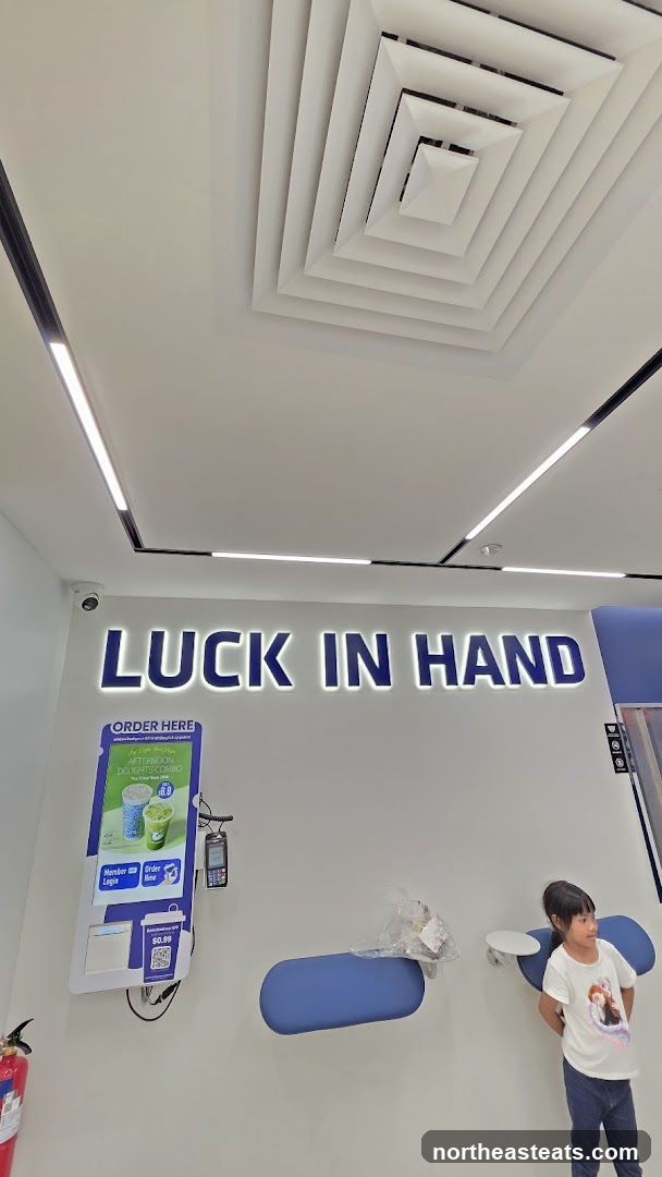 Interior of a store with signage