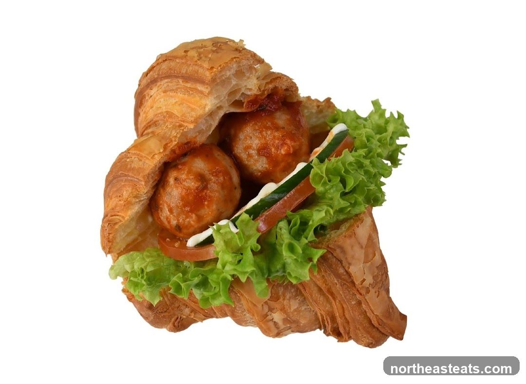 Croissant Sandwich with Meatballs