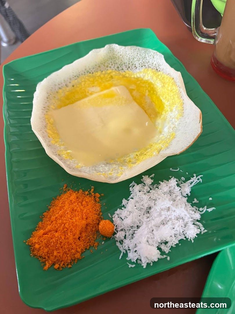 Appam with accompaniments