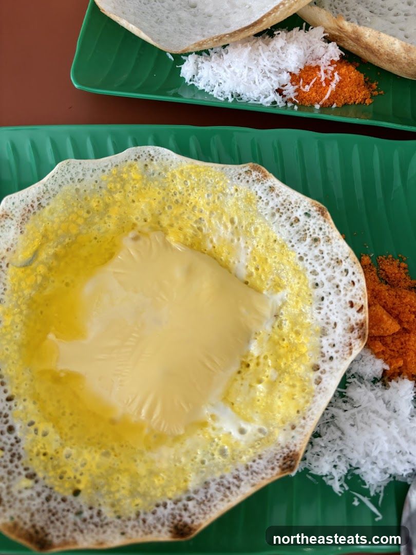 Appam with Cheese and Coconut