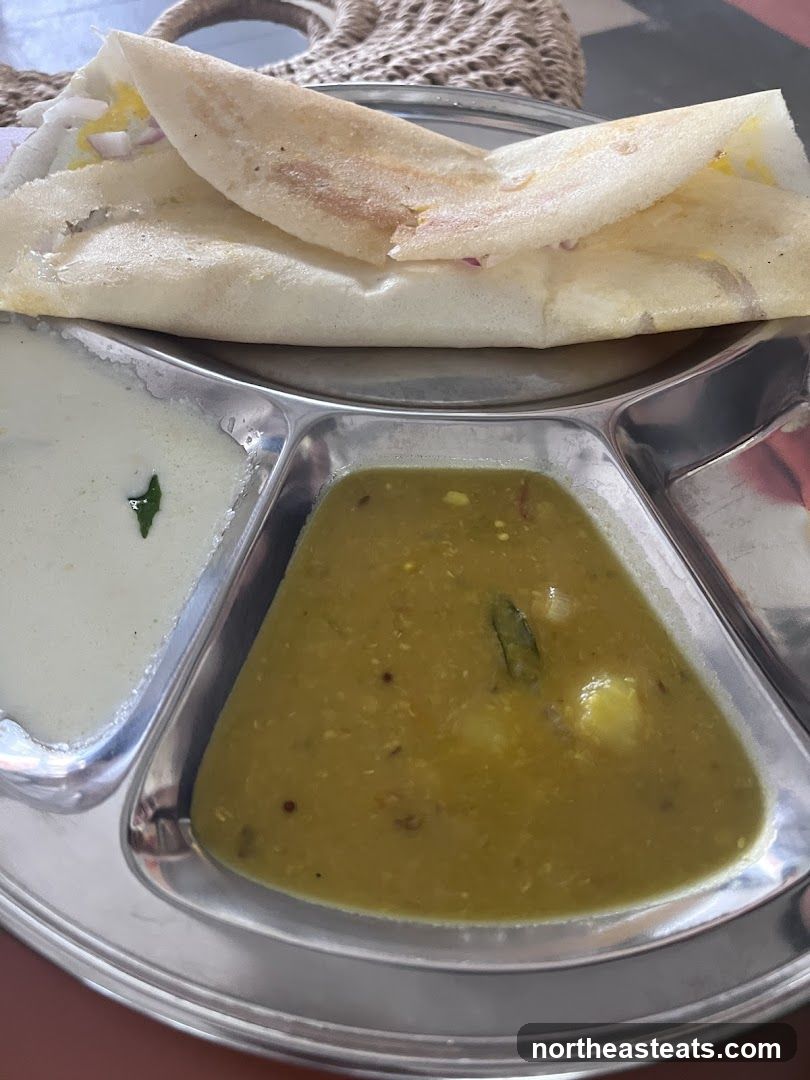 Dosa with accompaniments