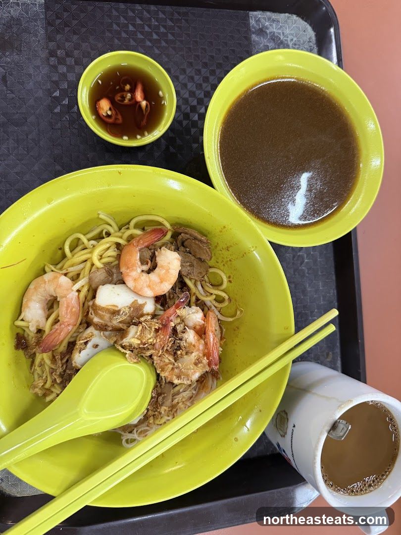 Noodles with Shrimp and Broth