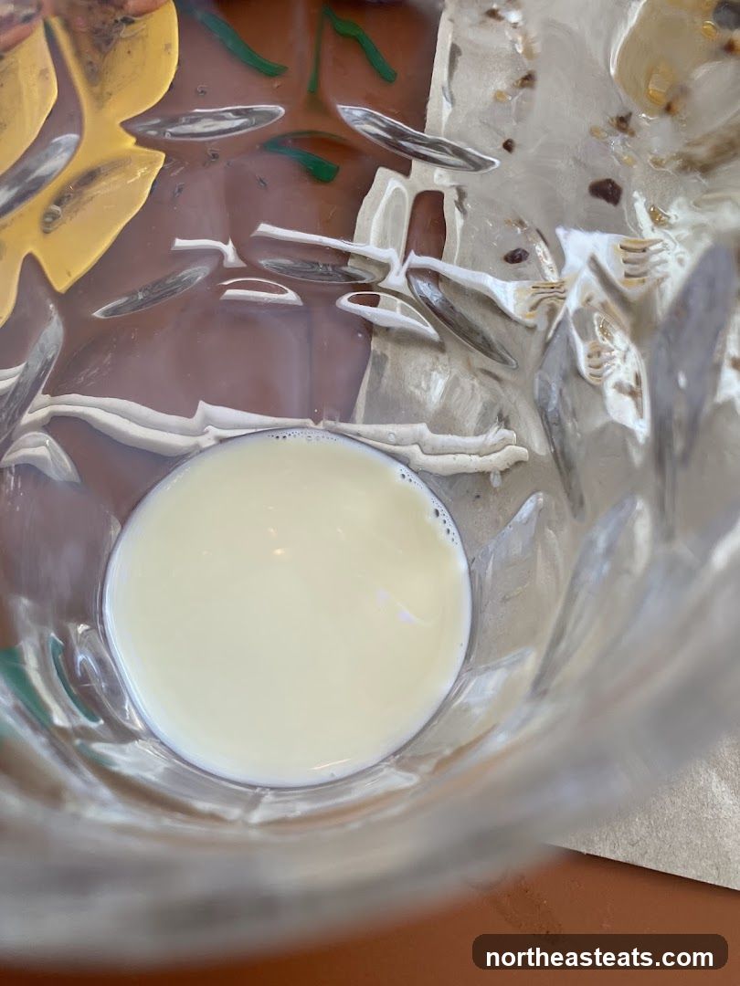 Milk in a decorative glass