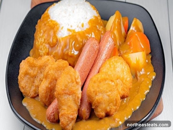 Curry Rice with Chicken Nuggets and Sausages