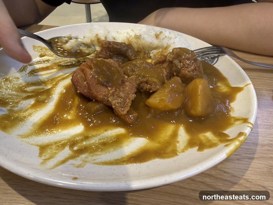Curry with Rice and Fried Chicken