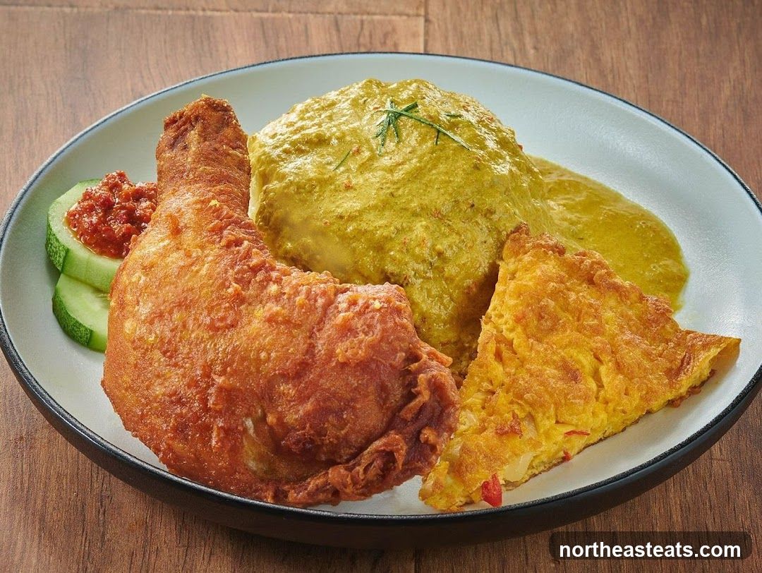 Fried Chicken with Curry and Omelette