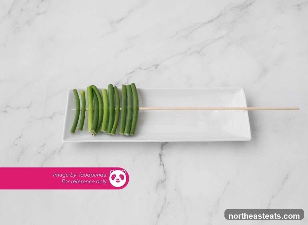 Garlic Scapes on Skewer
