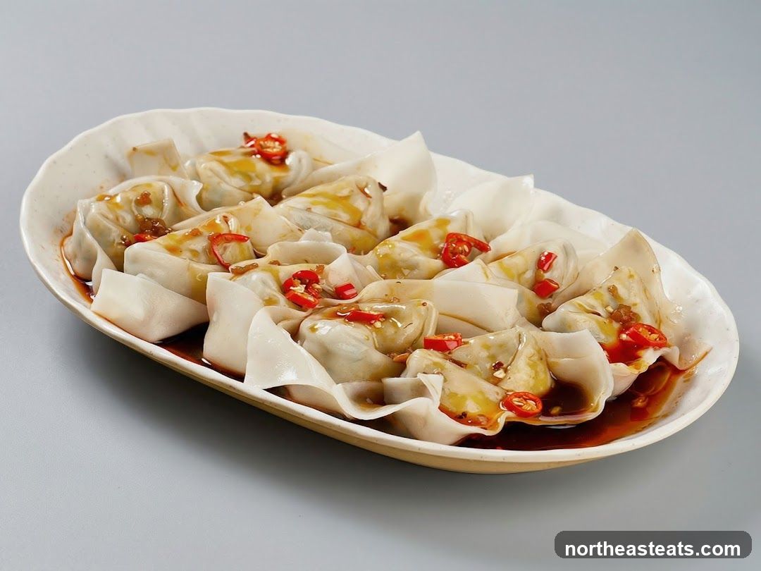 Dumplings with Chili and Sauce