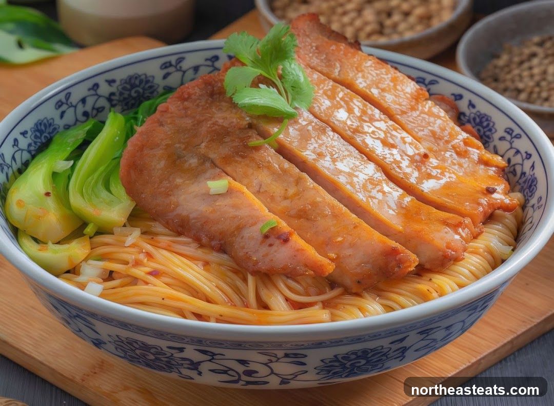 Noodles with Sliced Pork and Bok Choy