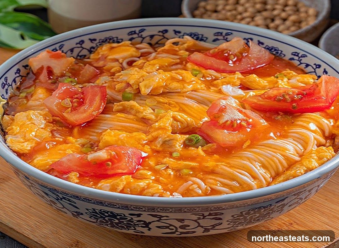 Noodle Soup with Tomatoes and Scrambled Eggs