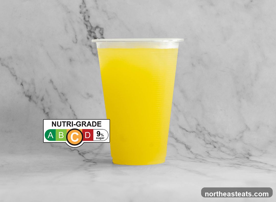 Yellow Drink with Nutri-Grade Label