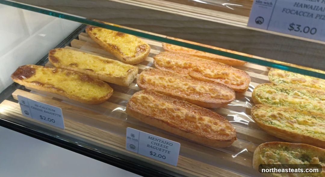 Cheese Baguettes in Display Case