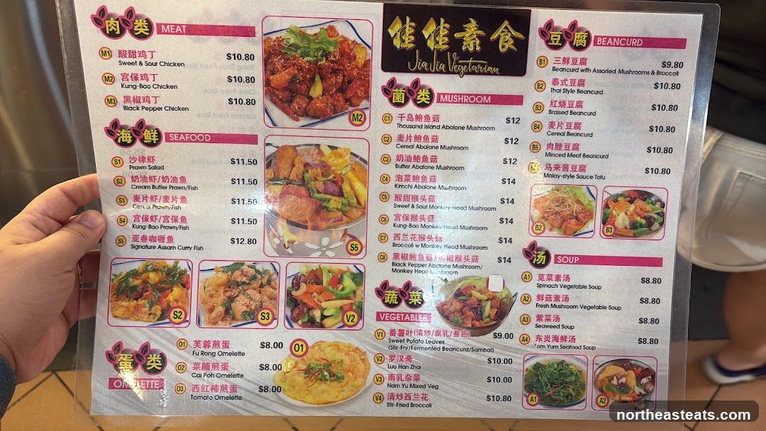Jia Jia Vegetarian Menu