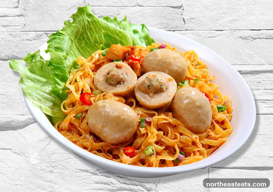 Noodle Dish with Meatballs