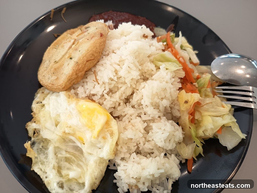 Rice Plate with Fried Egg and Vegetables