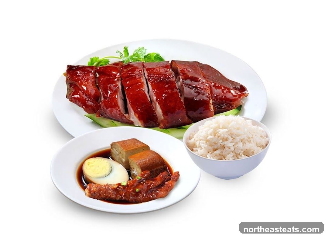 Roast Duck with Rice and Side Dishes