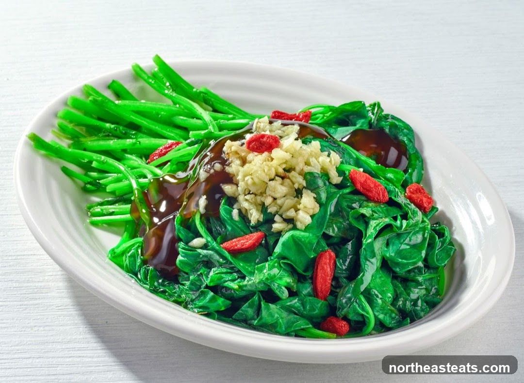 Stir-fried Greens with Garlic and Goji Berries