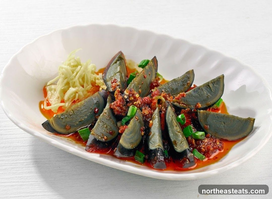 Century Eggs with Chili and Scallions