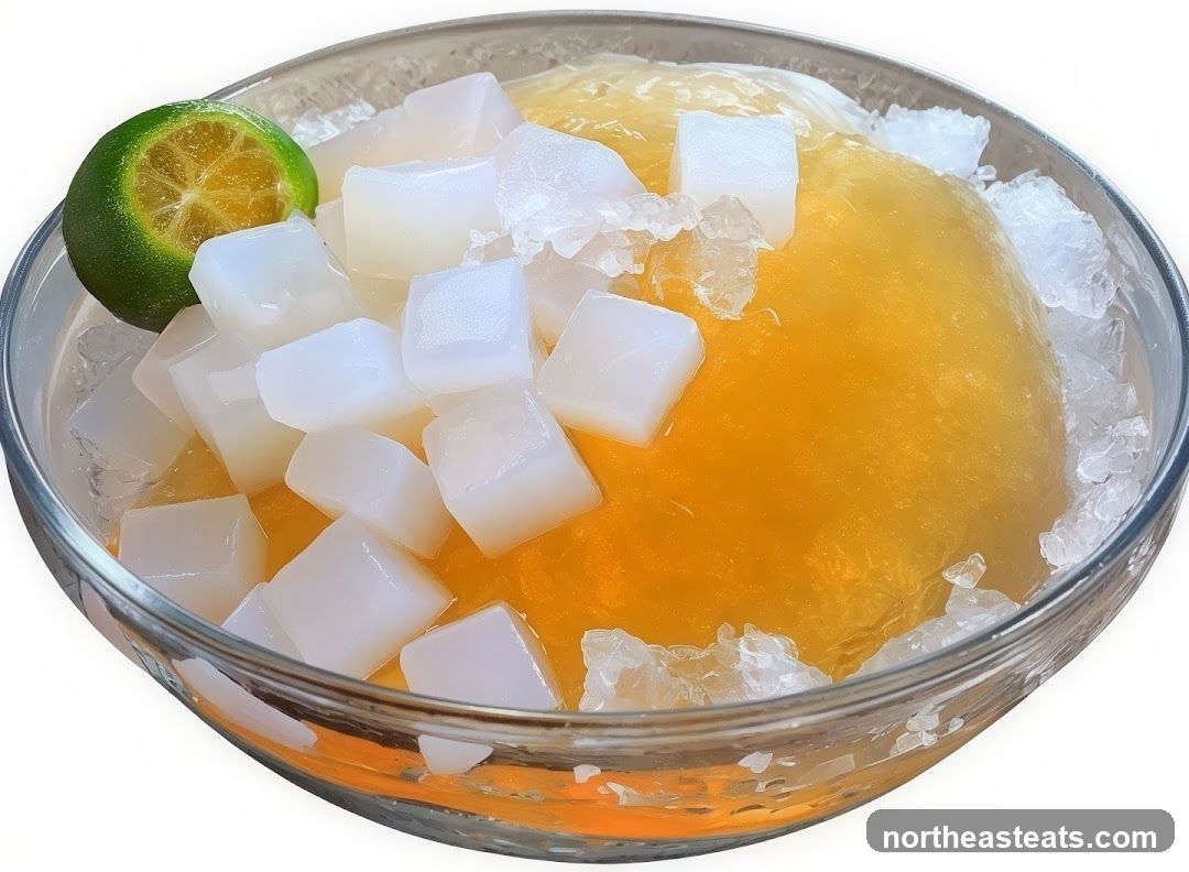 Dessert with Coconut Jelly and Lime
