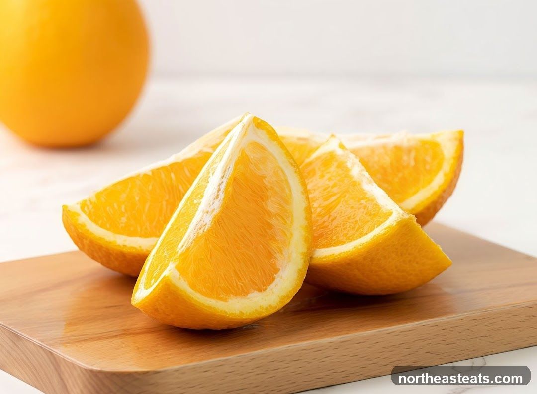 Orange Slices on Cutting Board