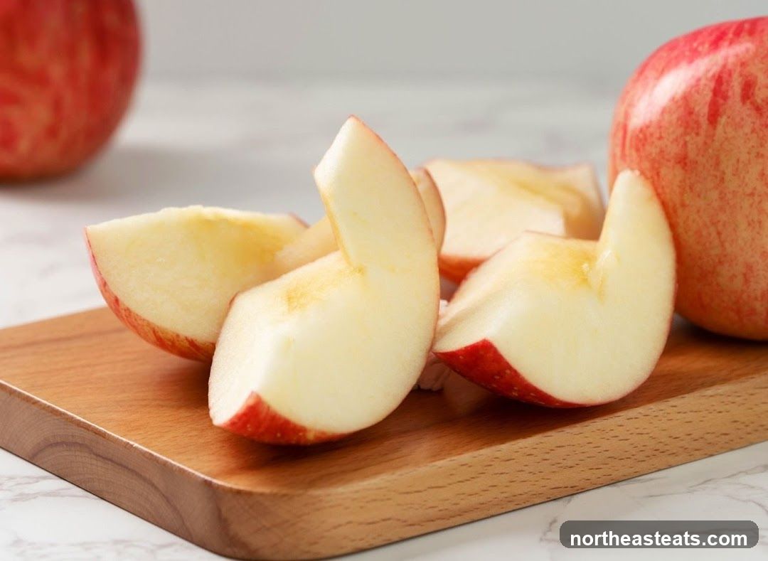 Apple Slices on a Cutting Board