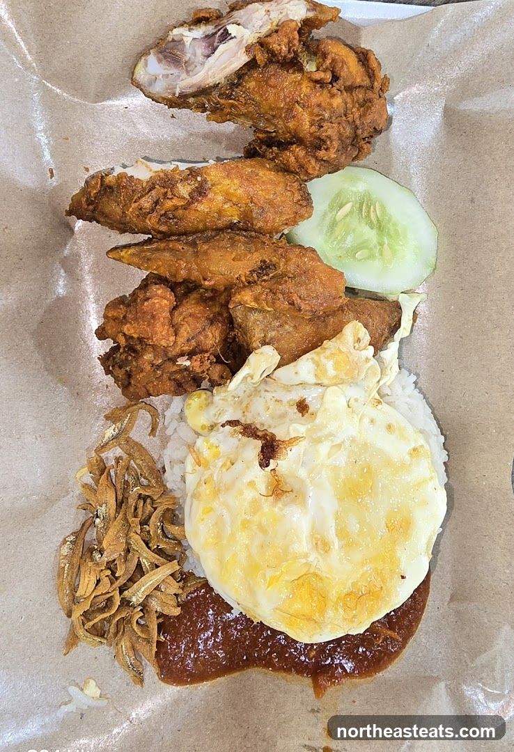 Nasi Lemak with Fried Chicken