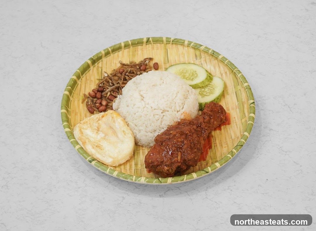 Nasi Lemak with Fried Chicken