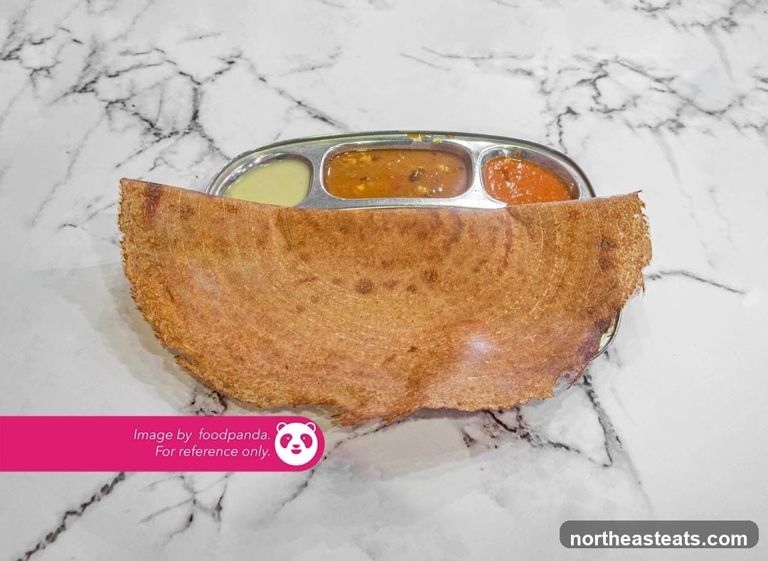 Dosa with Sambhar and Chutney