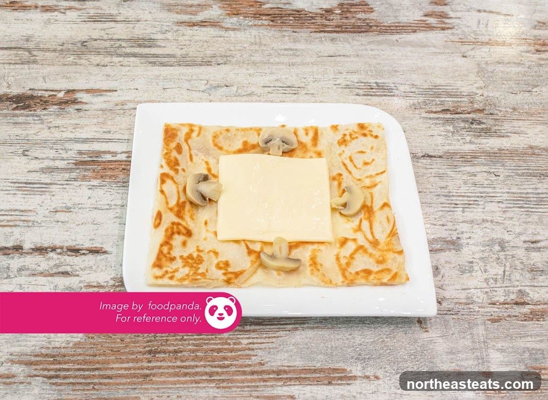 Crepe with Cheese and Mushrooms