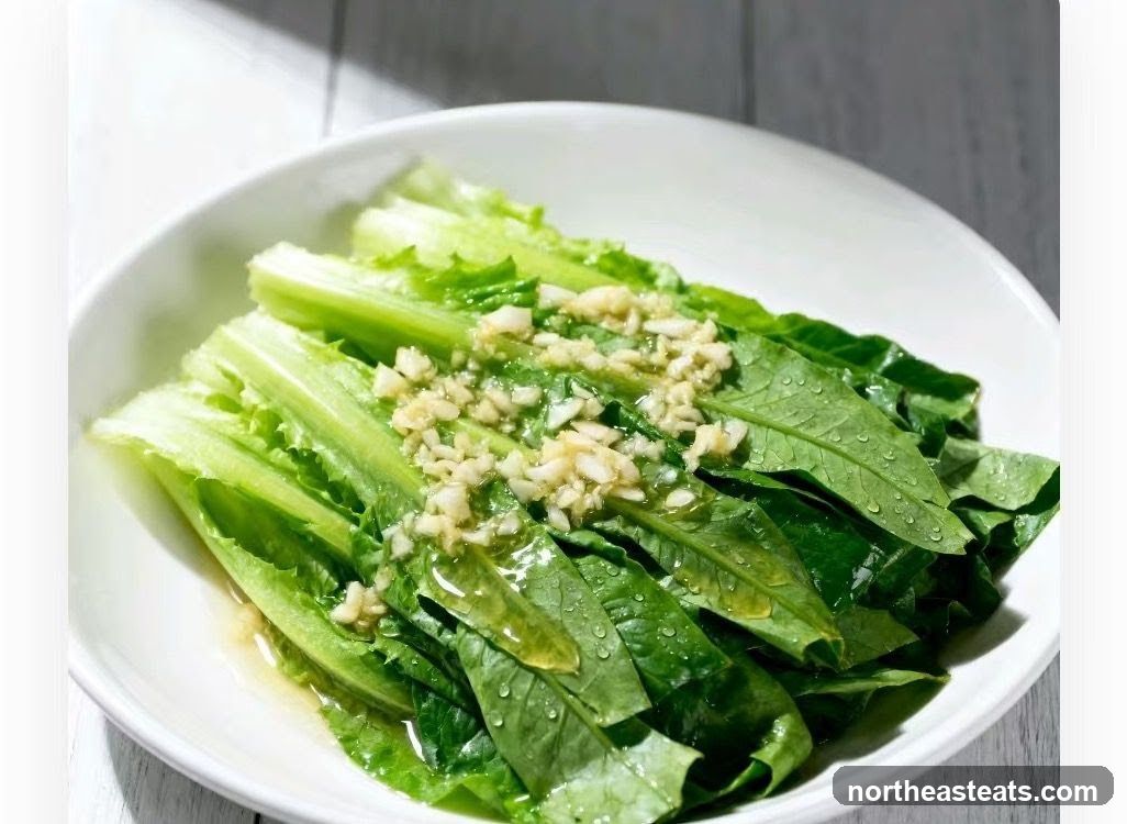 Steamed Romaine Lettuce with Garlic
