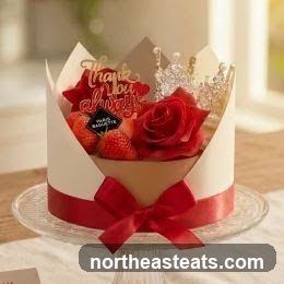 Crown Cake with Strawberries and Roses