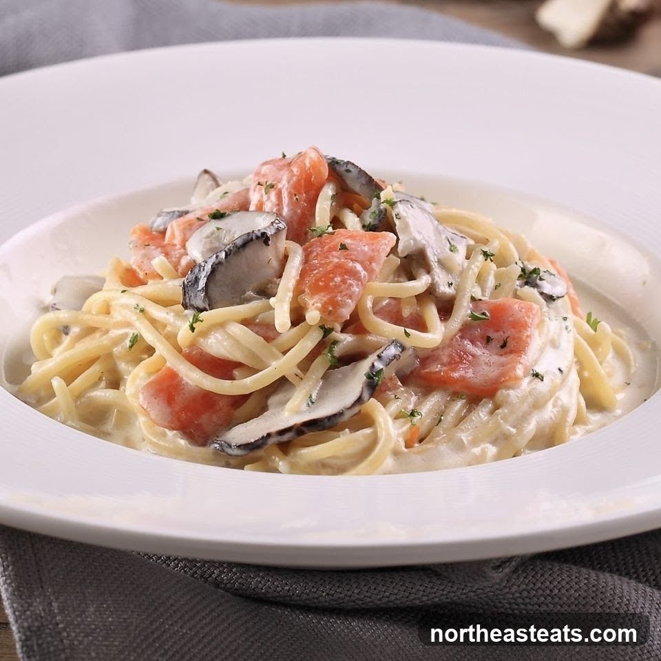 Salmon and Mushroom Pasta